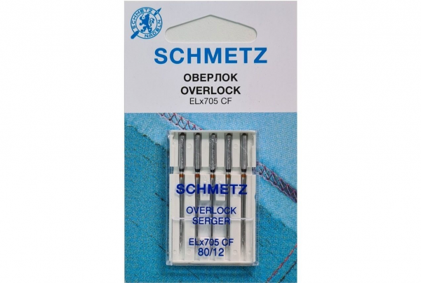 Иглы Schmetz для оверлока ELx705 CF №80, 5 шт в Новочебоксарске